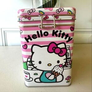 HELLO KITTY HINGED TIN CANISTER PINK